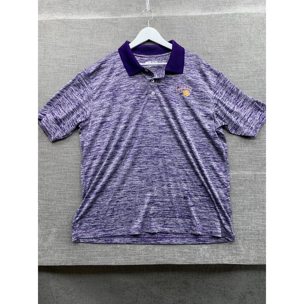 Western Illinois Leathernecks Shirt Mens XL Purple Space Dye Russell Athletic